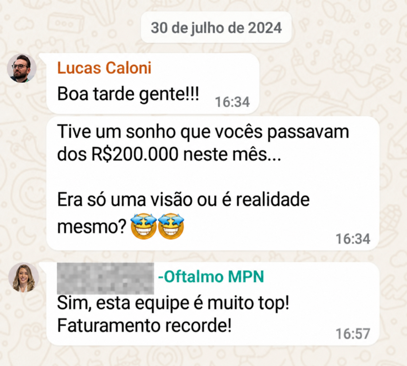 Mensagem de cliente relatando resultados após aplicar a metodologia (3)